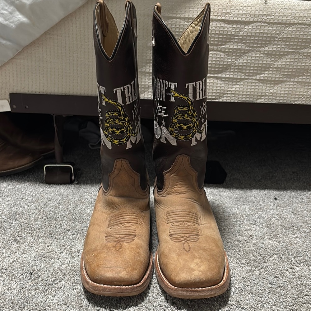 Brown and Black Western Boots
